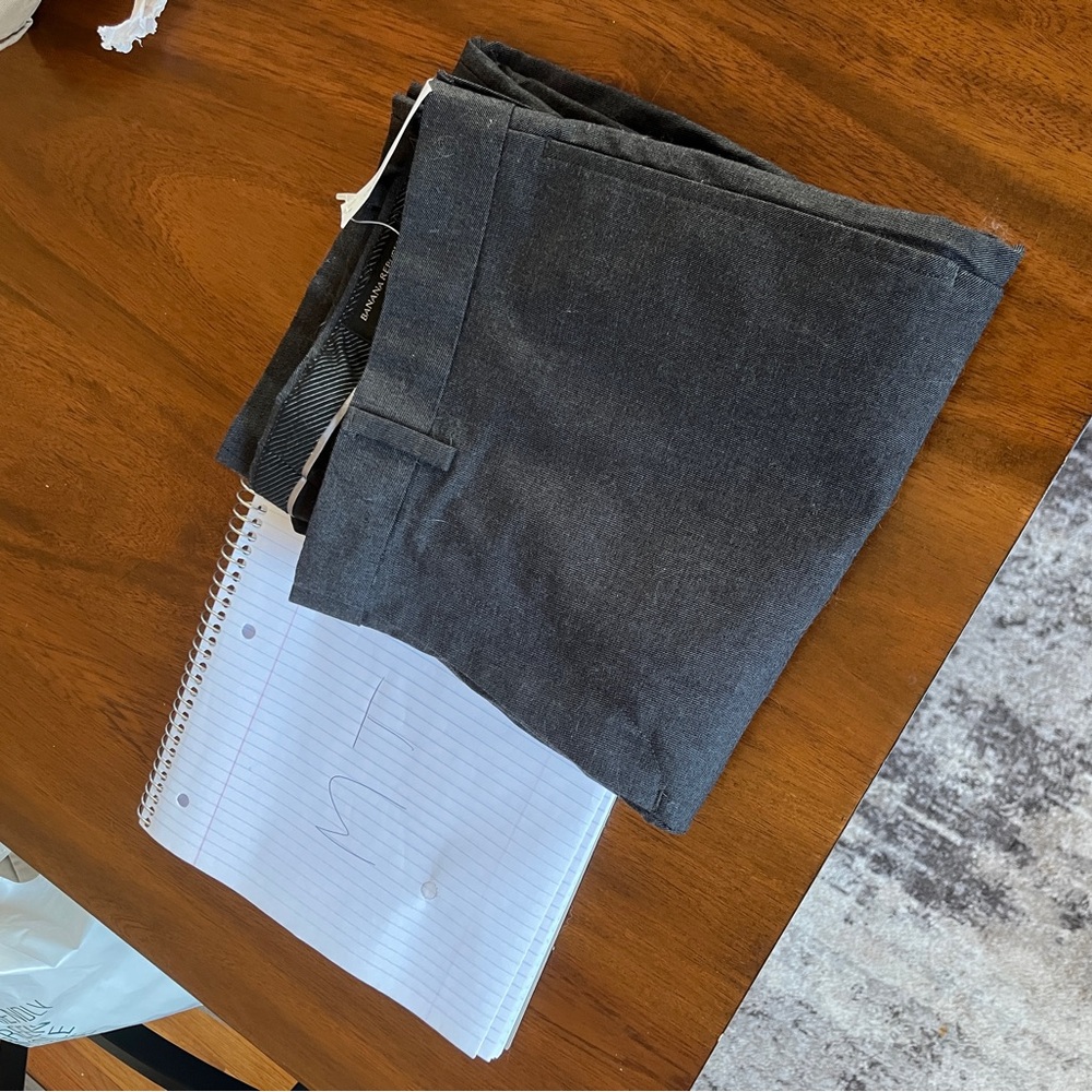 Banana Republic Slim Fit Dress Pants in Charcoal